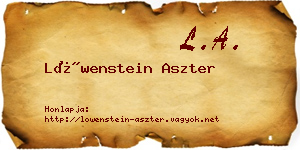 Löwenstein Aszter névjegykártya